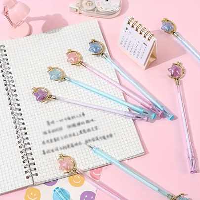 3pcs -20pcs Creative Heart And Star Bead Assorted Color Neutral Pen Cute Highly Attractive Shape Gel Pen, Signature Pen, 0.5mm Black Ink, Back To School, School Supplies, Kawaii Stationery, Perfect For Valentine's Day ,Business, Office, Special Occasions, Weddings & Christmas Gifts