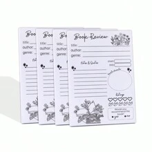 1/2/4 piezas Bloc de notas para reseñas de libros de 5.5 x 3.9 pulgadas, marcapáginas de libreta, bloc de notas adhesivo pequeño, suministros para tomar notas de lectura, 40 hojas por bloque