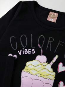 Colorful Black 2001 Girls' Mid-Season Set - Gabizinha - 黑色 - 查看 2