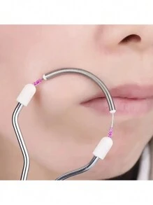 1 pieza Removedor de vello facial, depilación de vello por hilos de muelle para labios, mentón, cara y cuello, cuidado personal esencial, (rosa), productos y accesorios para el cabello para barbería, salón de belleza y artículos de viaje esenciales