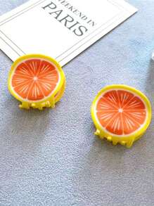 2pcs Cartoon Fruit Hair Clips For Women, Side Clip Hair Accessories With Cute Printed Fruit & Vegetable Design
