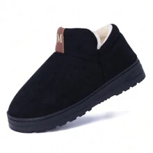 Womens Boots - Memory Foam Fleece Lined Winter House Shoes, Lightweight Indoor/Outdoor Slip-Ons With Closed Back - Black - View 3