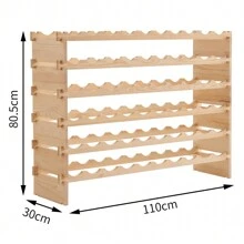 Shelf For 60 Bottles 110 X 30 X 80.5 Cm - Wood Color - View 2