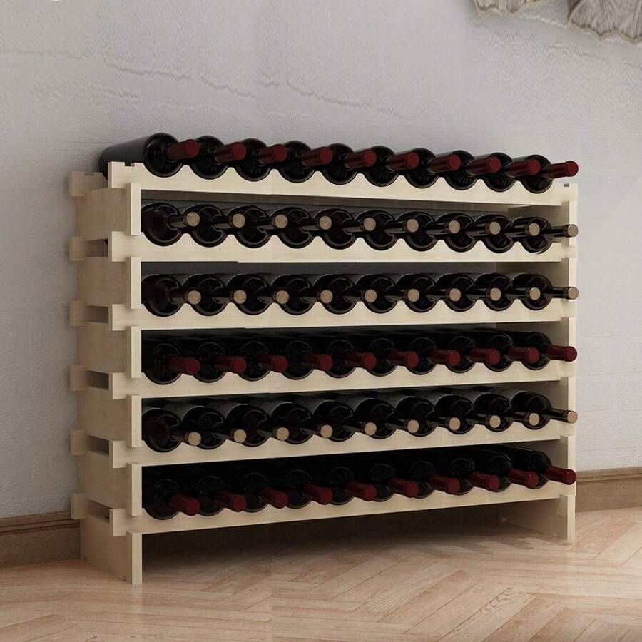 Shelf For 60 Bottles 110 X 30 X 80.5 Cm - Wood Color - View 1