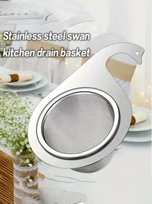 1pc Stainless Steel Gooseneck Kitchen Sink Strainer With Removable Handle, High Efficiency Wet And Dry Separation Drain Filter, Non-Electric, Metal Sink Strainer, Kitchen Drain Rack For Food Waste And Vegetable Filtering, Suitable For Kitchen, Bathroom Sink - Multicolor - View 8
