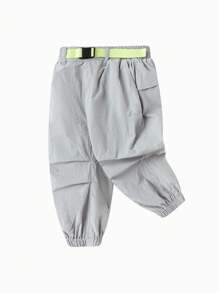 Balabala Boys' Cargo Pants, Breathable Paratrooper-Style Spring Trousers - Grey - View 1