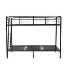 Your Zone Kids Metal Twin Over Twin Quad Bunk Bed With Ladder And Guardrails, Black - 黑色 - 查看 5