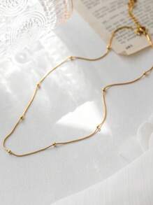 Luxury Double Layer Mini Ball Chain Pendant Necklace For Women, Fashion European And American Style Clavicle Chain