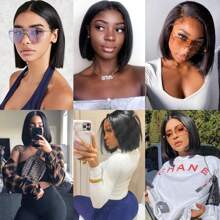 8 英寸短人发束自然色束 12A 巴西原生发未处理直人发束（8 英寸 8 英寸 8 英寸 8 英寸）