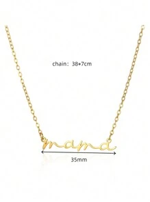 1 件优雅“MAMA”字母吊坠项链，18K 镀金不锈钢防水女士锁骨链，迷人珠宝，适合婚礼、度假、母亲节礼物 - 不銹鋼 - 查看 18