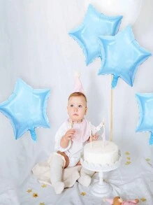 5/10个装蓝色和米色星形气球，蓝白米色星形铝箔气球，18英寸大号氦气铝箔气球，适合生日、周年纪念派对装饰、婴儿派对 - 彩色 - 查看 6