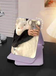 1pc Folding Portable Makeup Mirror, Cosmetic Mirror With Stand, Travel Mirror, Beauty Supplies, Desktop Makeup Mirror,Rectangle Desktop Compact Mirror Folding Small Simple Style Makeup Mirror Travel Portable Cosmetic Touch-Up Mirror For Women Girl Gift - Mother's Day Makeup Mirror Makeup Bag School Supplies Travel Essentials Make Up Bag Holiday Essentials Cosmetic Bag Makeup Bags Makeup Pouch Makeup Organizer Holiday Gifts Birthday Graduation