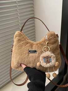 Plush Handbag & Wristlet, Women's New Fashion Versatile Shoulder Bag, Crossbody Bag For Party, Commute, Travel, Daily Use - Multicolor - View 14