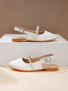 New Summer Fashion Mary Jane Pointed Toe Flat Shoes, Teenage Girls Student Plus Size Casual Outdoor Flat Leather Shoes, Comfortable School Campus Flats