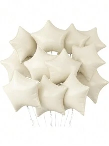 5/10个装蓝色和米色星形气球，蓝白米色星形铝箔气球，18英寸大号氦气铝箔气球，适合生日、周年纪念派对装饰、婴儿派对 - 彩色 - 查看 3