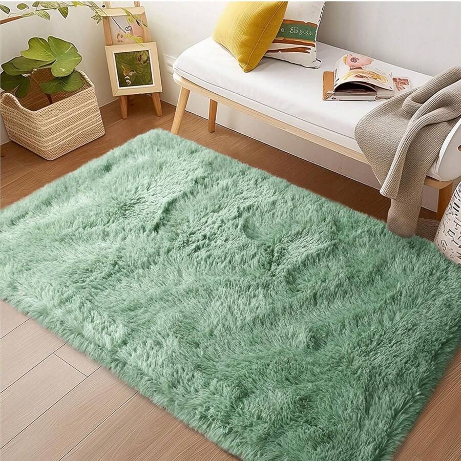 Fluffy Rug Stain Resistant 3x5 Feet, Hot Pink Cute Rugs For Bedroom ...