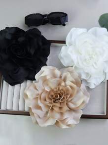 20cm 2024 Korean Style 3D Satin Peony Flower Handmade Brooch, Versatile Apparel & Dress Accessory Valentines - Flower - View 4