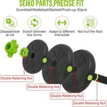 4-In-1 Adjustable Dumbbell Weights 66, Adjustable Dumbbell Set Used As Dumbbells, Barbells, Kettlebells And Push-Up For Home Gym, Round Head - 66LB - View 6