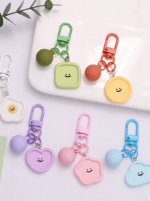Candy Color Macaron Smiling Face Keychain, Cute Personalized Keychain For Kids Backpack, Gift For Friends And Family - 1 - View 4