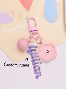 Candy Color Macaron Smiling Face Keychain, Cute Personalized Keychain For Kids Backpack, Gift For Friends And Family - 1 - View 1