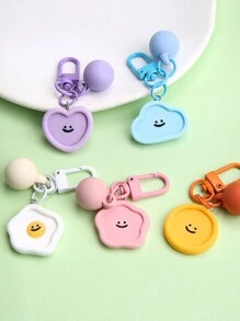 Candy Color Macaron Smiling Face Keychain, Cute Personalized Keychain For Kids Backpack, Gift For Friends And Family - 1 - View 2