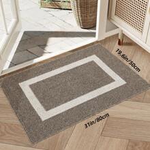 COSY HOMEER 1 tấm thảm chùi chân trong nhà, thảm chùi chân trước và sau, lối vào ngoài trời, thảm giữ bụi, thảm chống trượt TPR 20"X32", thảm, thảm màu xám, thảm chùi chân chống trượt và thấm hút ở lối vào, thảm chống trượt trong nhà, thảm trong nhà cửa trước, thảm bồn rửa nhà bếp và thảm sàn, thảm chùi chân trong nhà nhỏ, thảm sàn trong nhà có cấu trúc thấp có thể giặt được cho giày ướt bùn, thảm chùi chân chống chó, màu xám, đen, nâu - màu nâu - Xem 2