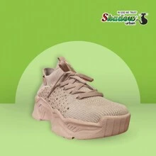 TENIS DE CALCEN DE PUNTO CON APLICACIÓN DE PRIEDRA TERMICA NEGRA COMBINABLES  DE SUELA LIGERA - Rosa vieja - Ver 1