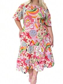 Vestido Plusize Ciganinho Midi  Modinha Verão Moda Evangelica