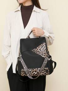 LECEY 简约时尚休闲防盗校园风女士背包 - 黑色 - 查看 7