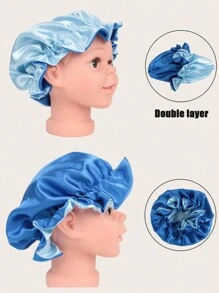 1 Pc Satin Sleep Caps For Children Elastic Silk-Like Round Baby Bonnet Doublyer Infant Hair Protective Hat - Multicolor - View 9