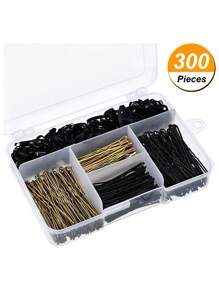300 pezzi Set combinato di fermagli dritti e a forma di U in scatola, kit per acconciature per trucco quotidiano e raduni, styling e gestione della frammentazione dei capelli, fermagli a pinza, set per acconciature, regali