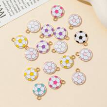 10 pièces Pendentifs de style sport à la mode assortis (football, basket-ball, rugby, badminton) pour réaliser soi-même des boucles d'oreilles, colliers et autres accessoires de bijouterie