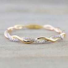 1 PC Elegant Cubic Zirconia Ring For Women For Wedding Engagement Band Jewelry Gift
