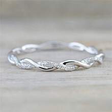 1 PC Elegant Cubic Zirconia Ring For Women For Wedding Engagement Band Jewelry Gift