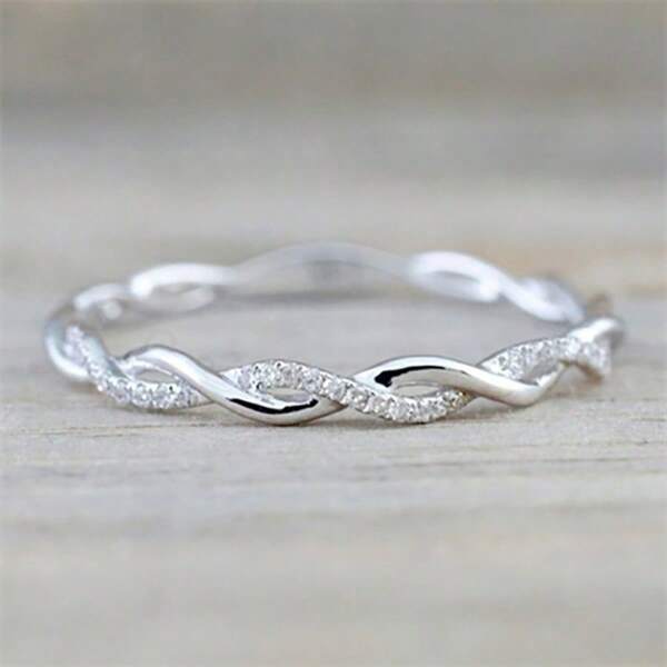 1 pièce Bague cubique en zirconium élégante pour femmes, cadeau de bijoux pour mariage et fiançailles