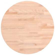 Round 40cm Solid Beech Wood Table Top 1.5cm Thickness Premium Quality Natural Finish - Marrón - Ver 2