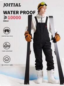 Joitial Snow Boyfriend Style Men's Ancora Ski Bibs Ski Pants Ski Suit Ski Outfits - Black - View 3