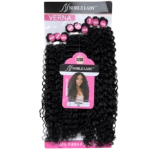 Curly Hair For Interlacing Verna Noble Lady Protein Fiber 75cm - 9 Screens - 320g - Black - View 2