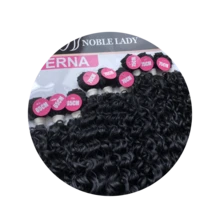 Curly Hair For Interlacing Verna Noble Lady Protein Fiber 75cm - 9 Screens - 320g - Black - View 4
