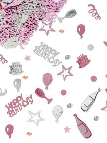1 confezione Coriandoli per compleanno rosa, oro rosa, argento, coriandoli a forma di stelle con scritto "Buon compleanno" per torte, palloncini e decorazione di feste di compleanno, matrimoni, anniversari, baby shower, adatti per decorare tavoli e ambienti.