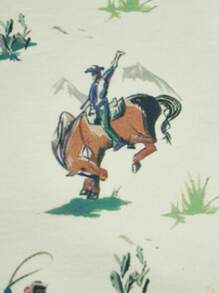 Baby Girl Western Cowboy Series Cartoon Cowboy Riding Horse All-Over Print Long Sleeve Jumpsuit, 4-Season - Apricot - View 4