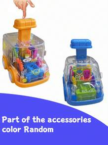 Zabawkowy samochodzik z przezroczystym mechanizmem naciskowym dla niemowląt, edukacyjny prezent dla niemowląt, zabawka edukacyjna (niektóre akcesoria w losowym kolorze)