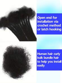 0.6cm Width 10 Strands Human Hair Loc Extensions Full Handmade Dreadlock Extensions For Men Women Kids Can Be Dyed And Bleached With Needle And Comb 100% Unprocessed Natural Black