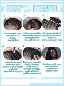 0.6cm Width 10 Strands Human Hair Loc Extensions Full Handmade Dreadlock Extensions For Men Women Kids Can Be Dyed And Bleached With Needle And Comb 100% Unprocessed Natural Black