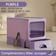 Large Fully Enclosed Cat Litter Box, With Drawer & Top Entrance, Odor-Proof And Splash-Proof(50CM*40CM*40CM) - Multicolor - View 10