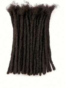 0.6cm Width 10 Strands Human Hair Loc Extensions Full Handmade Dreadlock Extensions For Men Women Kids Can Be Dyed And Bleached With Needle And Comb 100% Unprocessed Natural Black
