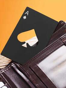 2pcs Wine Bottle Opener, Playing Card Shaped Bottle Opener, Stainless Steel Credit Card Size Beer Bottle Opener Cap Opener For Your Wallet Wedding Party Groomsmen Bridesmaid Gifts, Stainless Steel Multipurpose Bar Tool For Home, For Outdoor, Camping, Gift For Father - Multicolor - View 6