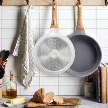 RIOVARM-EU RIOVARM Induktion Antihaft Pfannenset mit Deckeln Keramik beschichtung Bratpfannen-Set 20cm 24cm 28cm Omelett-Pfannen mit Holzmaserung Bakelit Griffe Gesundes Kochgeschirr-Set ohne PFOS, PFOA, PTFE