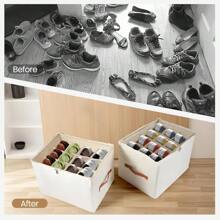 Shoe Storage Box, Shoe Organiser For Closet, Foldable Shoe Storage, Shoe Storage Organiser With Clear Lids, Can Fit Ottoman, Shoe Organiser For Wardrobe (1) - 2Pcs - View 5