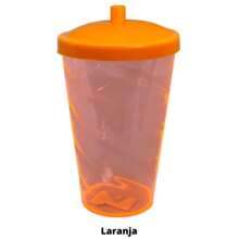15 Twister Cups 400ML Colored Lid And Transparent Straw - 橘色七彩杯 - 查看 3